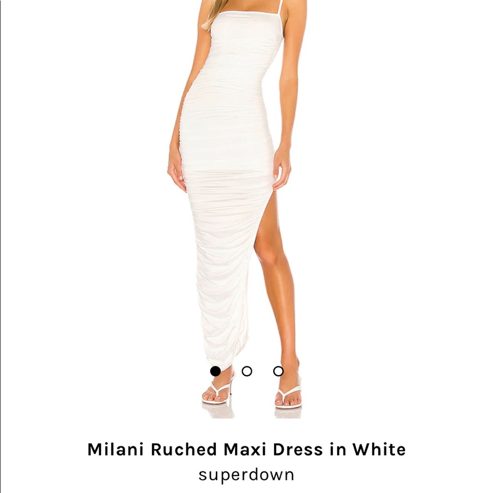 Superdown White Milani Ruched Bachelorette Party Dress